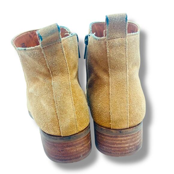 LUCKY BRAND Woman's Tan Suede Booties 10/42   Western Retro Grunge - Picture 3 of 9